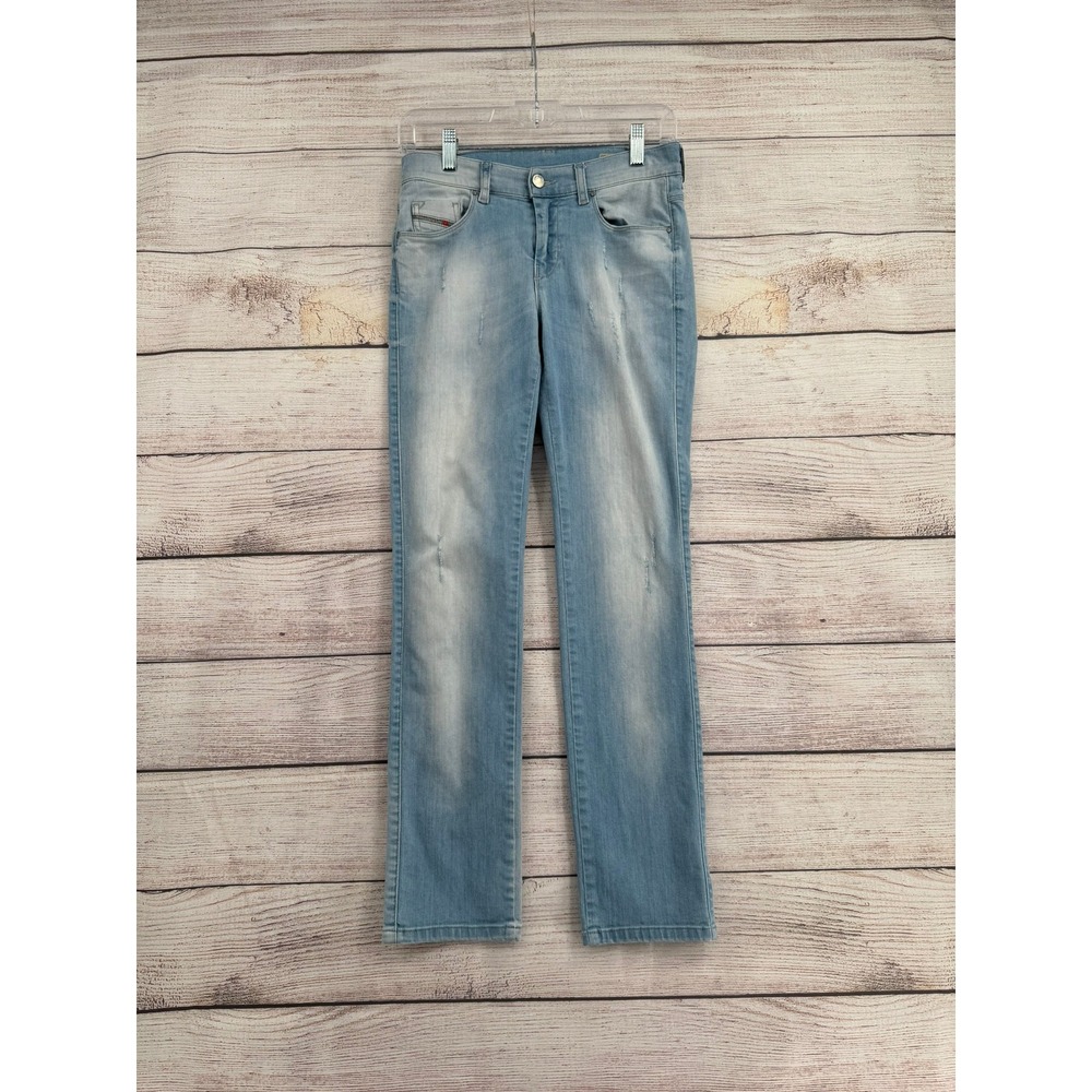 Diesel Sandy Jeans Womens 26 Light Blue Slim Straight Leg Stretch 0673F